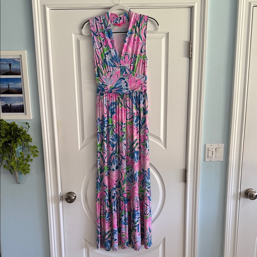 Lilly Pulitzer Pink, Blue & Green Floral Sundress